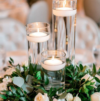 Vases cylindriques en verre pour décoration intérieure, supports pour dîner aux chandelles, centres de table, bougies flottantes, décoration de fête et de mariage