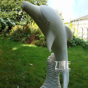 屋外水特徴装飾ポリュアイングラスファイバーイルカの泉像彫刻樹脂工芸品 - Product Image 6