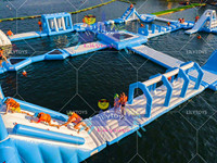 Parc aquatique gonflable commercial, parc aquatique géant pour adultes