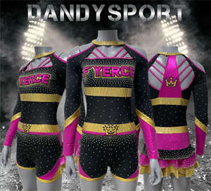 Çocuklar Cheer üniforma Custom Made kızlar AB Rhinestones rekabet tüm yıldız amigo formaları Cheer kıyafetler