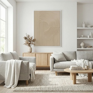 Peinture beige texturée 3D, œuvre d'art peinte à la main, design commercial, décoration intérieure pour maison, hôtel, projet commercial - Product Image 6