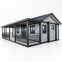 Maison conteneur pliable pour projets d'aménagement adaptable avec porche couvert pour la sécurité de l'entrée d'usine