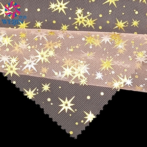 Custom Polyester Vergulde Glanzende Venus Mesh Stof Net Tule Folie Glanzende Power Mesh Kleding Partyrok Decoratie - Product Image 4