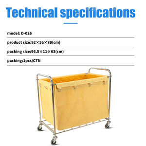 공장 도매 호텔 룸 서비스 자동차 제품 스테인레스 스틸 세탁 린넨 트롤리 - Product Image 4