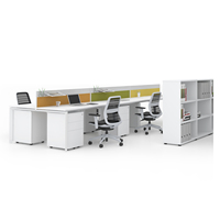 Station de travail moderne et professionnelle, 8 places, avec 3 tiroirs, équipement sous bureau, nouveau