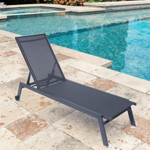 Chaise longue d'extérieur en métal pour piscine et plage avec roulettes - Product Image 2