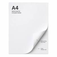 Feuilles d'étiquettes autocollantes A4 Antac, papier mat pour écriture, 80 g/m², sans bois, blanc, pour impression laser et jet d'encre, en vrac