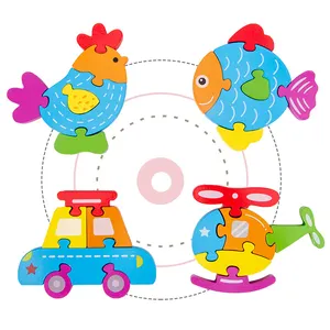 Jouets éducatifs précoces Jouet promotionnel Puzzle en bois Puzzle animal 3D pour les tout-petits