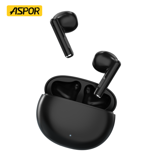 Aspor A613 TWS Wireless Earbuds for 5.3 LED Indicator IPX4 Waterproof 20h Playtime USB-C 300mAh Mini Stereo