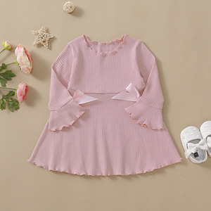 Vêtements d'été pour bébé, robes pour enfants, robes décontractées pour filles, en laine et dentelle, manches longues, lavables, respirantes, polyester/coton, marque E2woo - Product Image 2