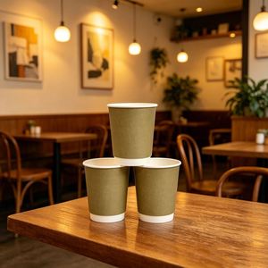 Gobelets en papier personnalisés OEM, gobelets en papier à double paroi pour boissons chaudes, gobelets en papier jetables pour les cafés, emballages à emporter - Product Image 1
