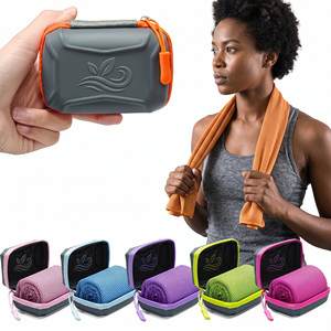 Serviettes de sport respirantes à séchage rapide personnalisées pour l'extérieur, absorbant la transpiration, avec boîte de rangement – Vente en gros - Product Image 1