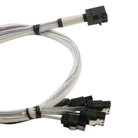 Câble de connexion de carte mère de serveur HD Mini SAS SFF8643 à 4 SATA 7pin + câble de disque dur de PC d'alimentation haute vitesse
