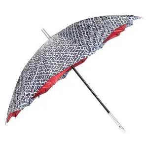 Paraguas recto cruzado de doble capa impermeable con protección UV al por mayor de fábrica