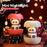 Applique murale en forme de pomme, silhouette de panda, trois niveaux de luminosité, rechargeable par USB, cadeau de Noël, veilleuse de chevet pour le sommeil
