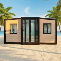 Maison conteneur pliable et extensible de 40 pieds avec 3 chambres, étanche, isolée, insonorisée, résistante aux ouragans, villa à vendre
