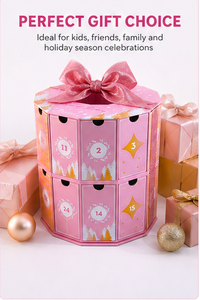Custom Rotating 24 Days Advent Calendar Box with Drawers Rigid Cardboard <b>Pink</b> Christmas Blind Box Mystery Packaging <b>Gift</b> - Product Image 5