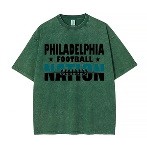 Camiseta DOVEARK Vintage de 250G, 100% Algodón, Personalizada para Equipos Deportivos, Estilo Philadelphia Football Game Day, Lavada, Unisex, Cuello Redondo, para Hombre - Product Image 4