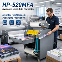 Machine à plastifier à chaud et à froid semi-automatique hydraulique HP-520MFA, plastifieuse à film thermique, certification CE pour l'impression sur bois