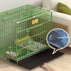 Katlanabilir katlanabilir kablolu Metal yığılmış katı desen plastik tepsi düğme kapatma köpek evi Pet kafesleri - Product Image 3