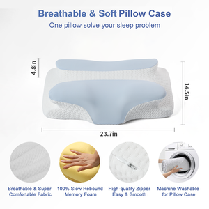 लिंडा P-116 कस्टम लोगो एर्गोनोमिक धीमी रीबाउंड मेमोरी फोम ऑर्थोपेडिक नींद समर्थन गर्भाशय ग्रीवा तितली गर्दन नींद का समर्थन करता है - Product Image 5