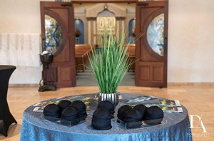 Kippah Ebraica di Lusso Nera <span class=keywords><strong>con</strong></span> Ricamo Personalizzato, Yarmulke per Uomo, Regalo per Cerimonia Bar Mitzvah, Souvenir per Adulti - Product Image 5