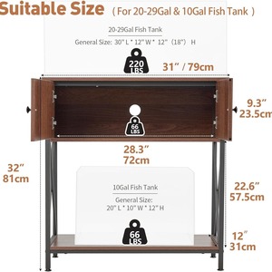 In-stock, original export overstock, cross-border <b>fish</b> <b>tank</b> <b>cabinet</b>/storage rack with storage <b>cabinet</b> doors, small household - Product Image 3