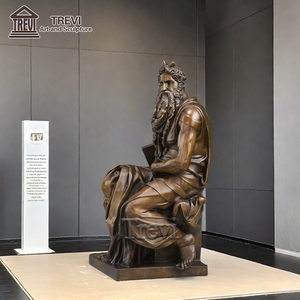 Figura in metallo fuso statua famosa scultura in bronzo all'aperto Moses - Product Image 1