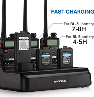 Chargeur rapide six voies pour talkie-walkie UV5R, batteries et alimentations, chargeur de batteries rapide pour radio Baofeng UV-5R UV-5RE UV-5RA