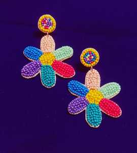 Pendientes de Flecos con Cuentas, Pendientes de Cuentas de Colores Rosa, Pendientes Colgantes Boho, Amuleto de Protección, Pendientes de Ojo Turco, Regalo - Product Image 3