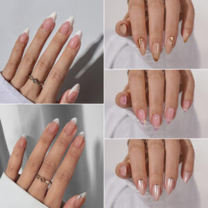 <span class=keywords><strong>Uñas</strong></span> Postizas de Gel Suave de Marca Privada, <span class=keywords><strong>Uñas</strong></span> Postizas de Lujo al por Mayor con Diseño Artístico Dorado <span class=keywords><strong>en</strong></span> <span class=keywords><strong>Relieve</strong></span> <span class=keywords><strong>3D</strong></span>, Punta Francesa de Ojo de Gato <span class=keywords><strong>en</strong></span> Forma de Almendra - Product Image 5