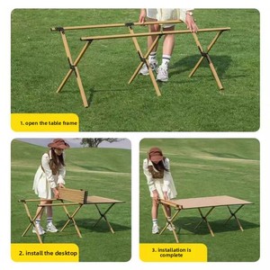 Mesas y Sillas Plegables para Acampar al Aire Libre <span class=keywords><strong>con</strong></span> Aleación de Carbono - Juego de Muebles para Exteriores para Picnic y Uso en Puestos - Product Image 2