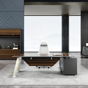 <span class=keywords><strong>Director</strong></span> Big Foshan Minimalist Marble Meeting Furniture European T Shape Acero y Mdf para trabajar Presidente Mesa de escritorio de oficina - Product Image 3