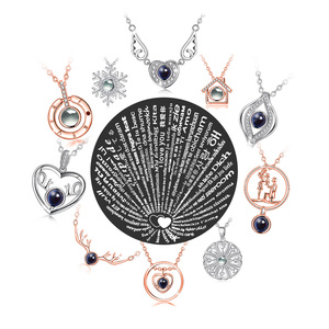 Changda personalizado foto bisutería de proyección <span class=keywords><strong>100</strong></span> idioma te amo collar de proyección - Product Image 1