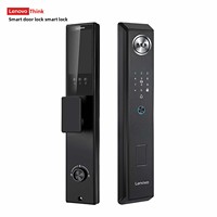 Cerradura Inteligente Lenovo A5PLUS con Reconocimiento Facial y de Venas de la Palma, Almacenamiento en la Nube, Compatible con Puertas de Madera - Versión con Contraseña Electrónica