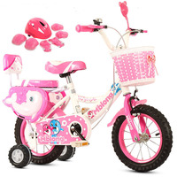 Vélo pour enfant fille 12'' à cadre en acier, monovitesse, selle réglable, panier en plastique, avec roues d'apprentissage - Fournisseur chinois