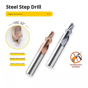 מקדח מדורג טונגסטן פלדה לשיפוע וקידוח שקוע דו-שלבי 90/180 קרביד מקדח מדורג 110 מ\\\"מ שחור אוקסיד לקידוח - Product Image 2