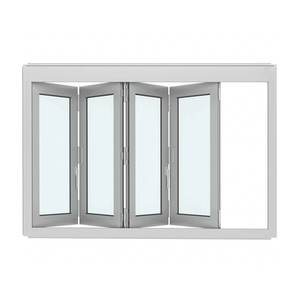 Puertas de rotura térmica y Marco de Ventanas insonorizadas Ventana plegable con vidrio templado Impacto de huracán Ventanas plegables de aluminio - Product Image 1