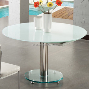 Nuovo modello di modo allungabile nero superiore di vetro base in metallo tavolo da pranzo GD017 - Product Image 2
