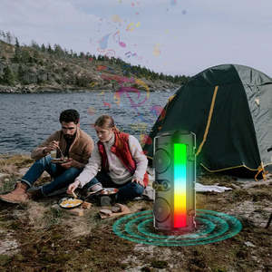 Açık taşınabilir hoparlör Dj sistemi Subwoofer ses kutusu ile Led ışık - Product Image 6
