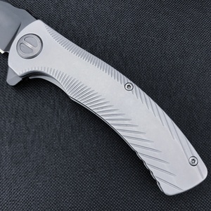 Couteau pliant industriel SEGUIN 3490 avec lame 8Cr13Mov et manche en acier inoxydable pour le camping en plein air et les situations d'urgence - Product Image 4