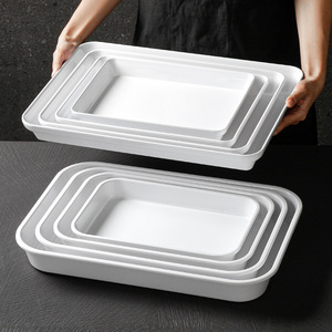 Bandejas de melamina para servir alimentos estofados, platos fríos, brochetas, uso comercial, color sólido XYM20117 - Product Image 2