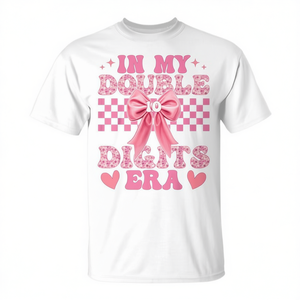 Camiseta para niñas con lazo coqueto de My Double Digits Era 10Th Birthday - Product Image 2