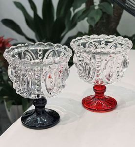 Verre à dessert vintage gaufré sur pied, bol à glace, yaourt, pouding, mousse, verrerie esthétique pour la maison, le café et les fêtes - Product Image 6