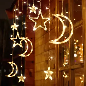 СВЕТОДИОДНАЯ Гирлянда-занавес со звездами, Сказочная гирлянда, Рождественское украшение, уличное освещение для праздника, свадьбы, вечеринки, Нового года, декоративное освещение