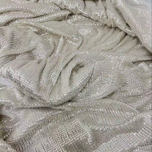 Glänzender Goldener Perlen-Bestickter Spitzenstoff für Hochzeits-, Braut-, Abend- und Partykleider - Product Image 5