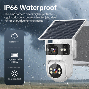 Cámara de Seguridad Solar Inteligente AOV con 2 Lentes y 2 Pantallas, Cámara CCTV Inalámbrica PTZ para Exteriores, Grabación 24/7, Cámara de Red Impermeable IP66 - Product Image 1