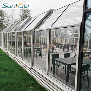 Jardin d'hiver rétractable Salles de soleil et maisons en verre en aluminium préfabriquées Terras coulissantes pliables à toit en forme de véranda - Product Image 3
