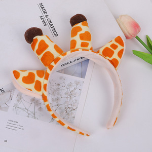 Bandeau pour cheveux mignon motif <span class=keywords><strong>girafe</strong></span> de dessin animé, cerf Sika, faon, pour le lavage du visage, fait main, design créatif et amusant, usage quotidien, fabriqué au Zhejiang - Product Image 4