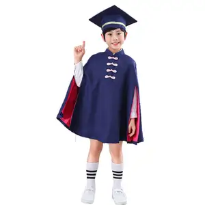 थोक बहु-रंग शैली बच्चों के प्राथमिक स्कूल डिजाइन स्नातक पोशाक टोपी के साथ